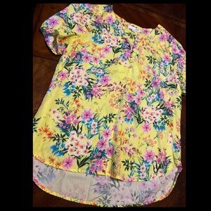 Kut from the Kloth Floral Yellow Blouse